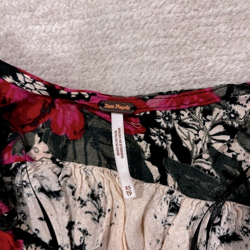 Free People Mikayla Printed Tunic Twilight Combo Size XS Floral Long Sleeve - Picture 4 of 5